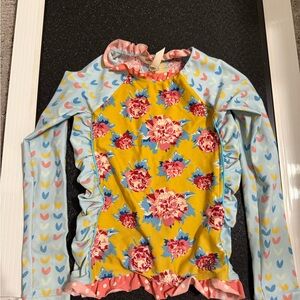 Matilda Jane Yellow and Blue Floral Kids Rashguard